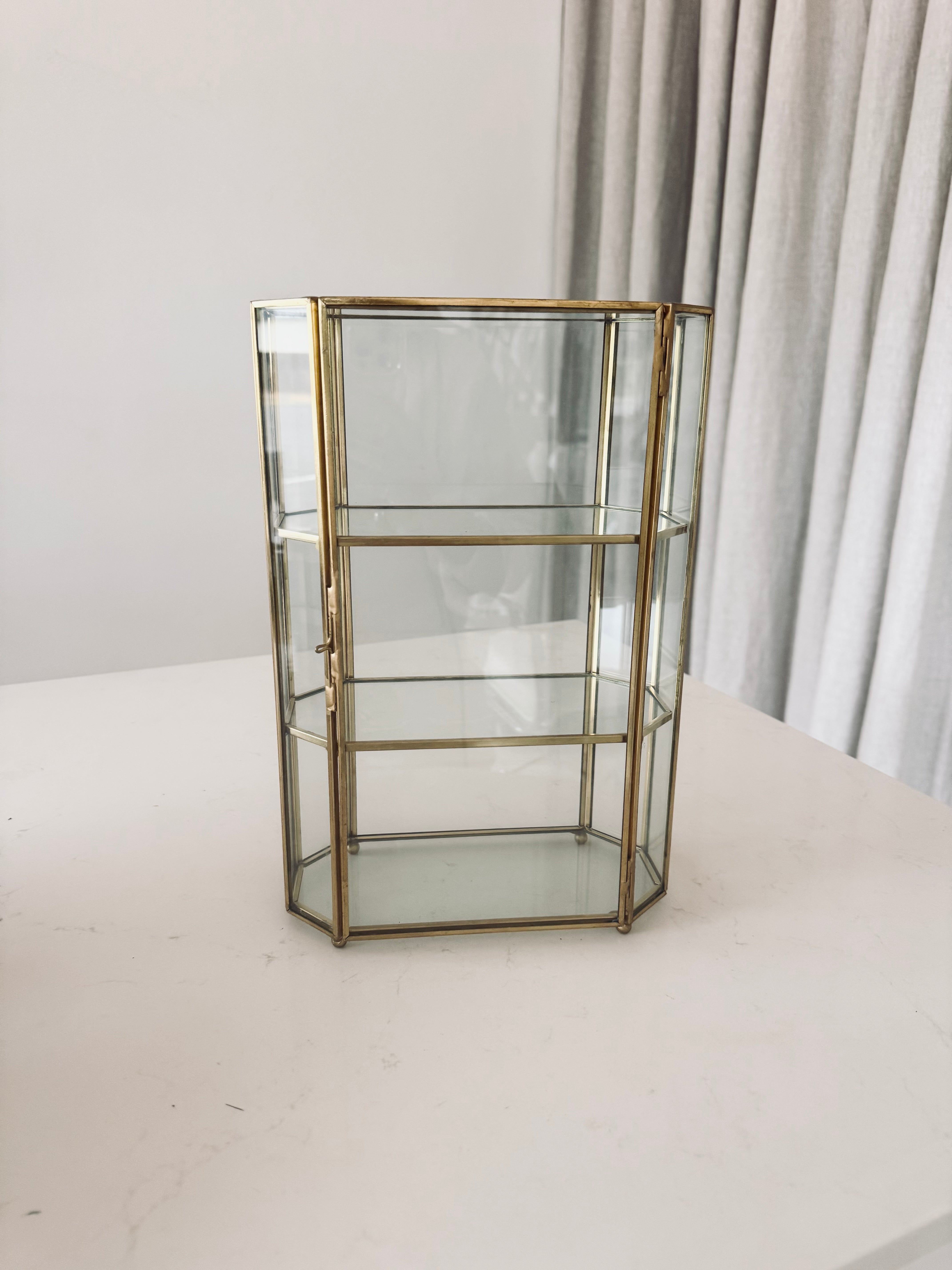 BRASS & GLASS CABINET