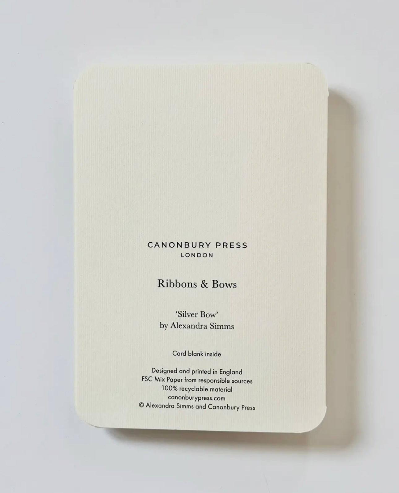 SILVER BOW CARD