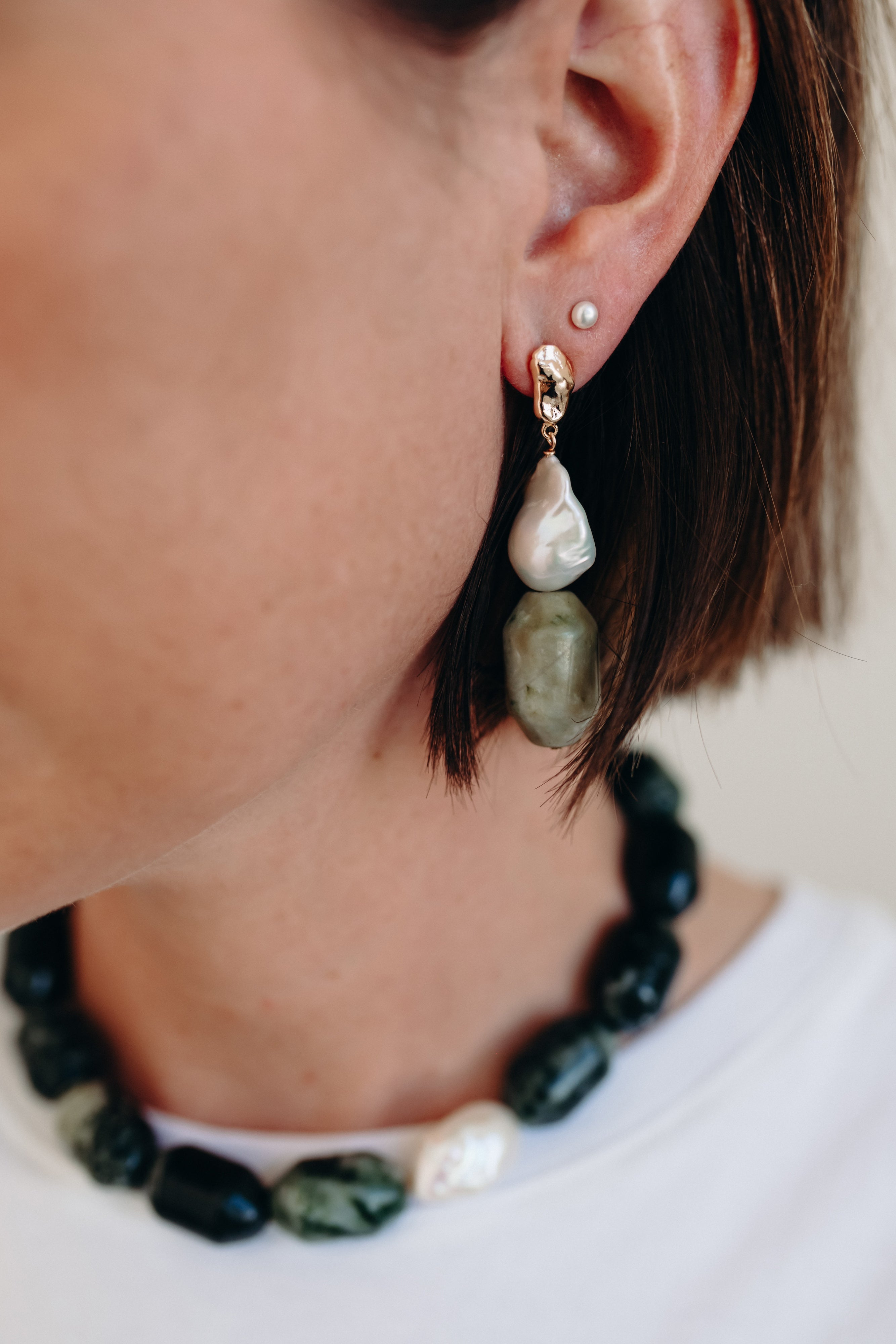 JADE + PEARL EARRINGS