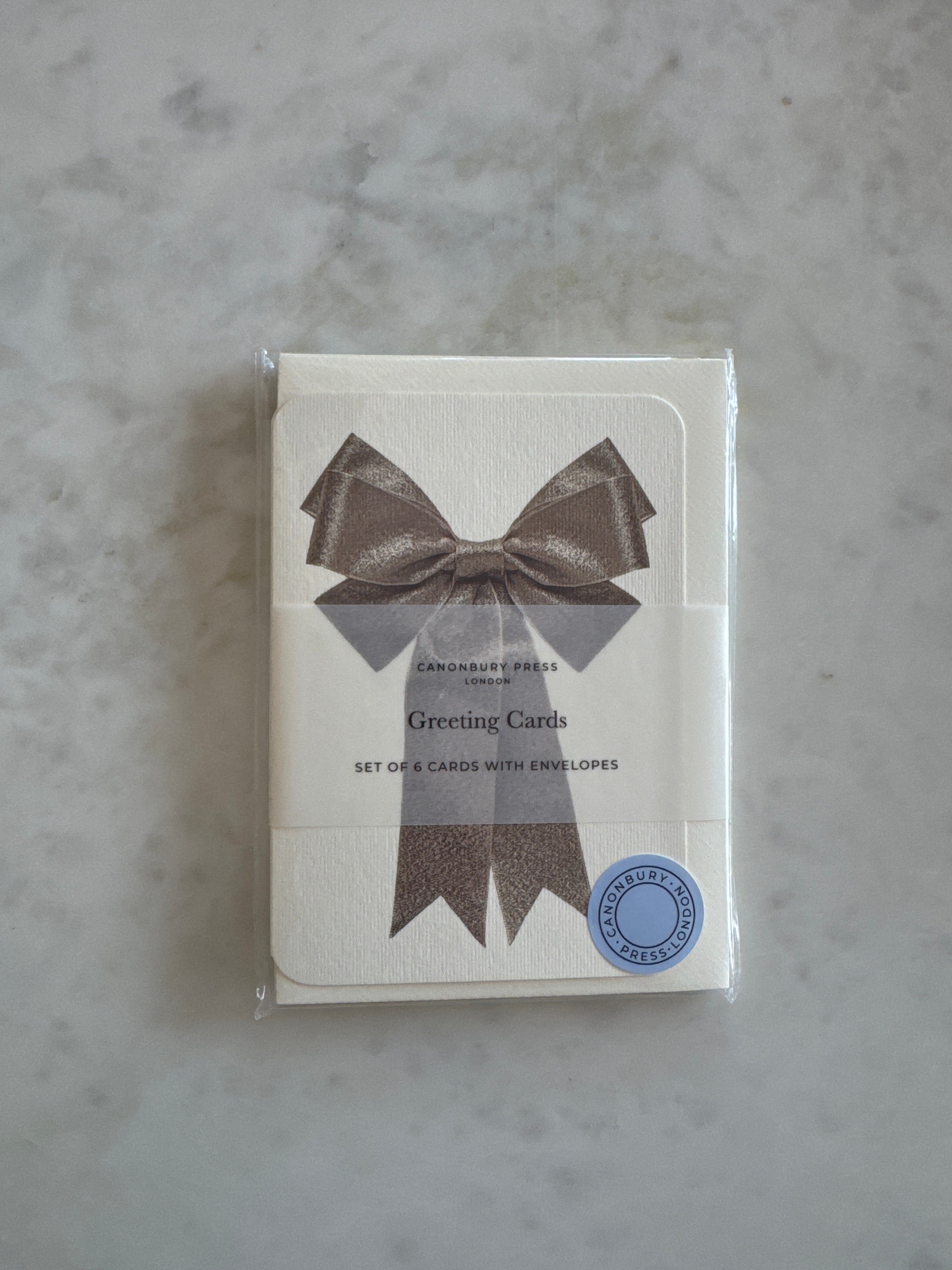 SILVER BOW CARD | SET OF 6