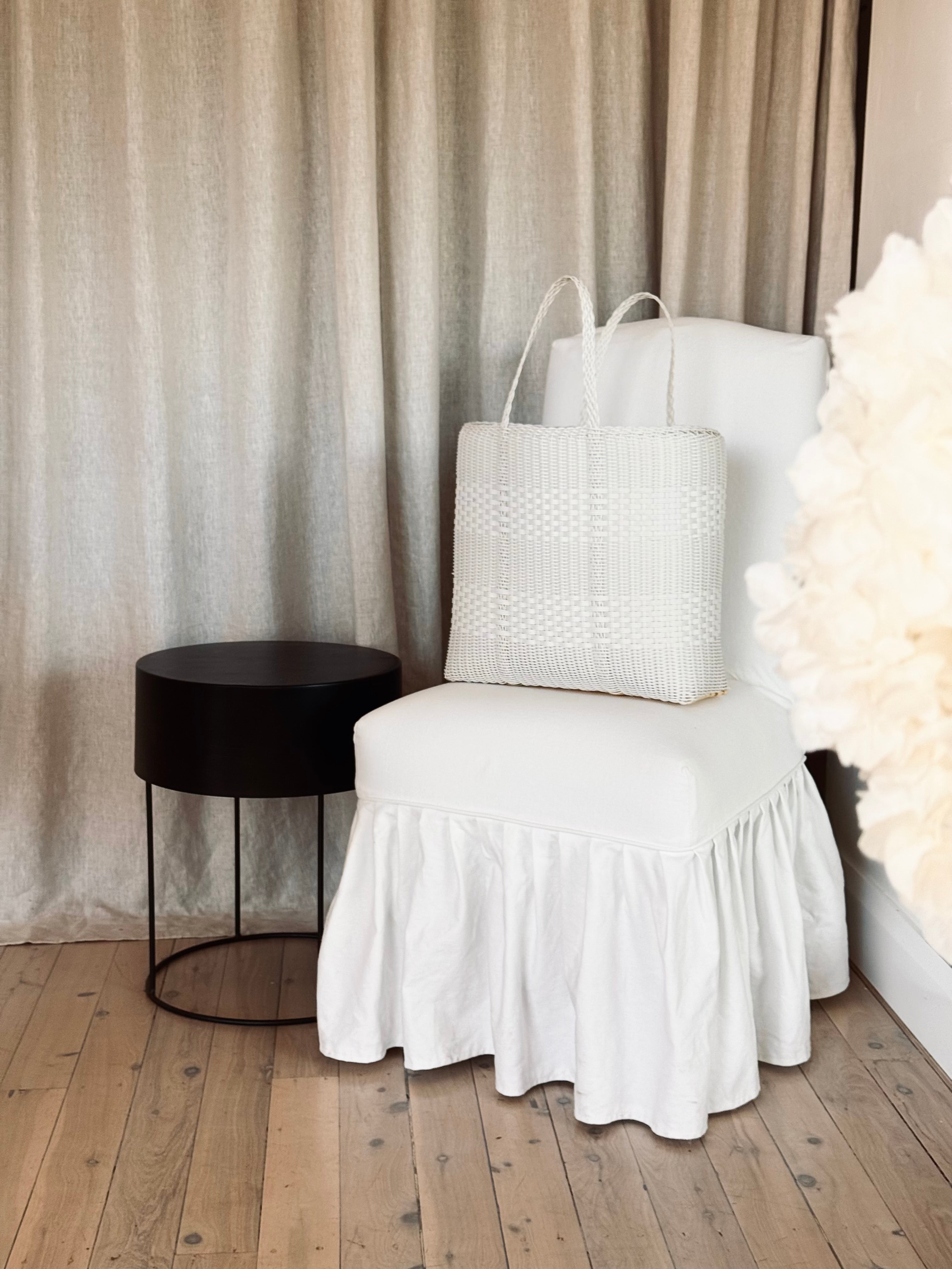 TALL PALOROSA BASKET WHITE