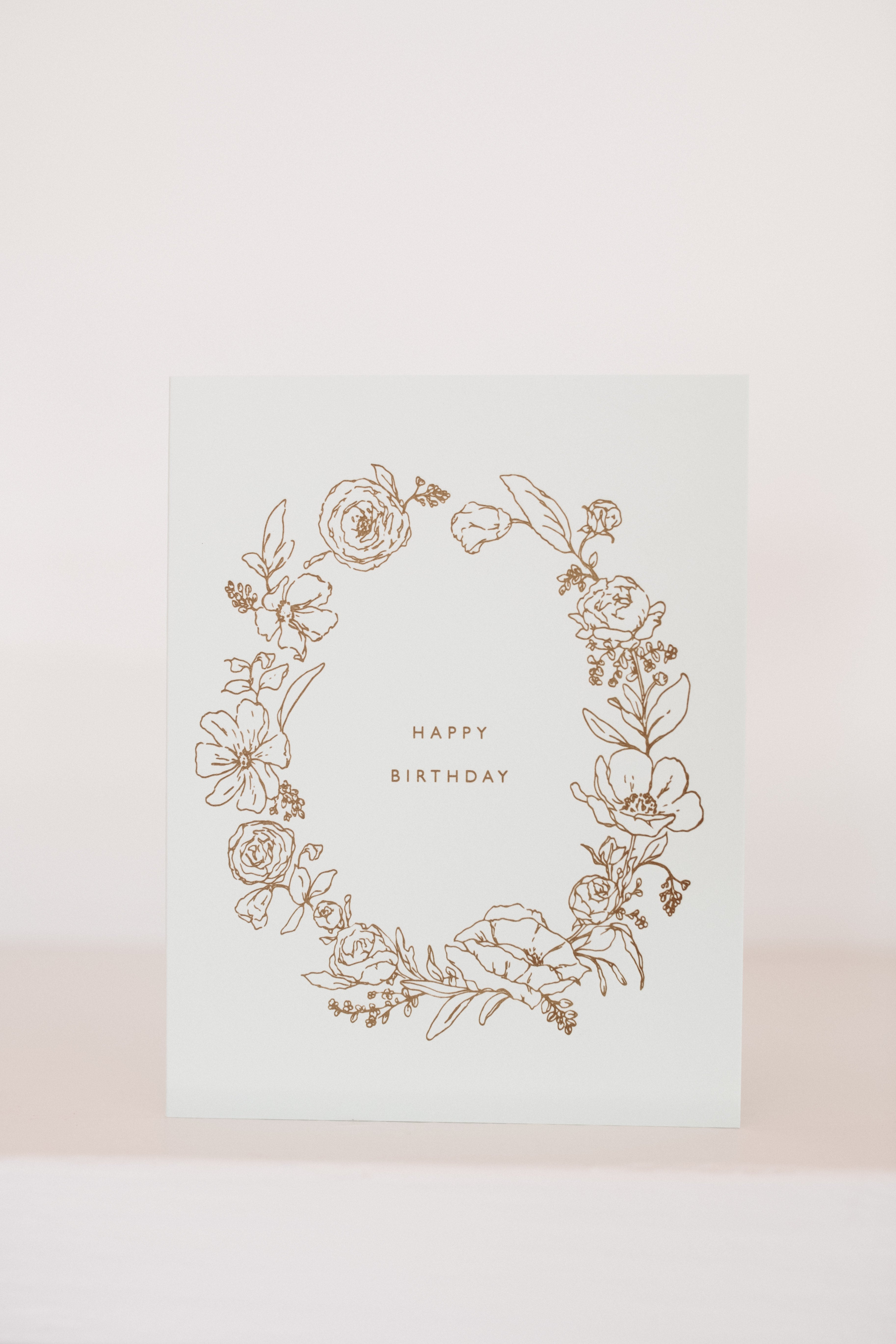 HAPPY BIRTHDAY | FLORAL LETTERPRESS