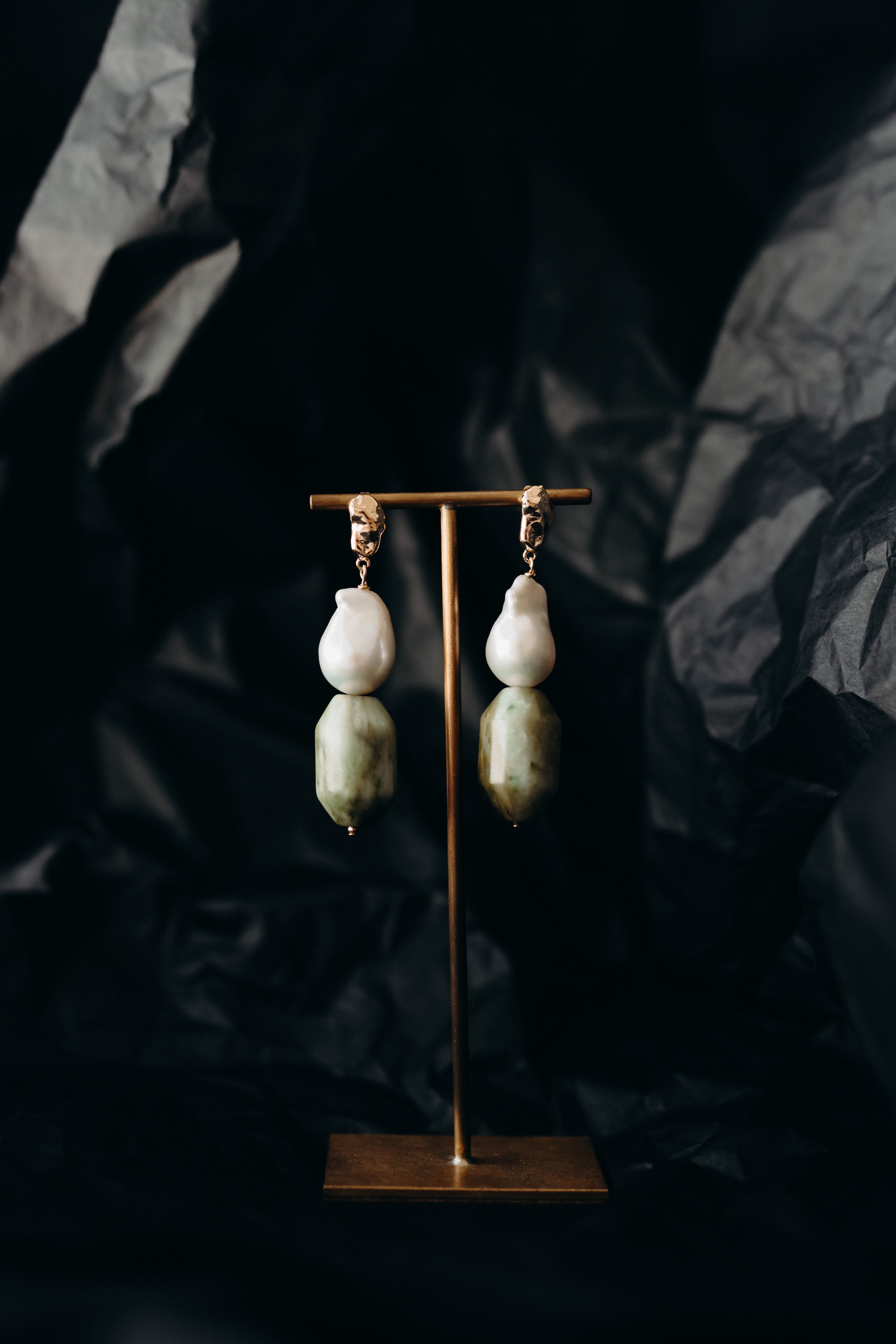 JADE + PEARL EARRINGS