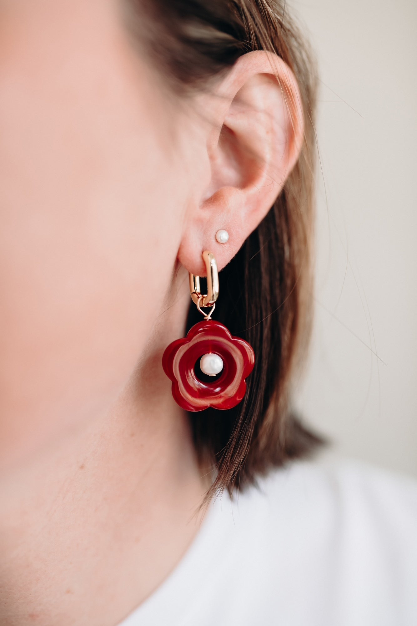 DAISY EARRINGS | RED