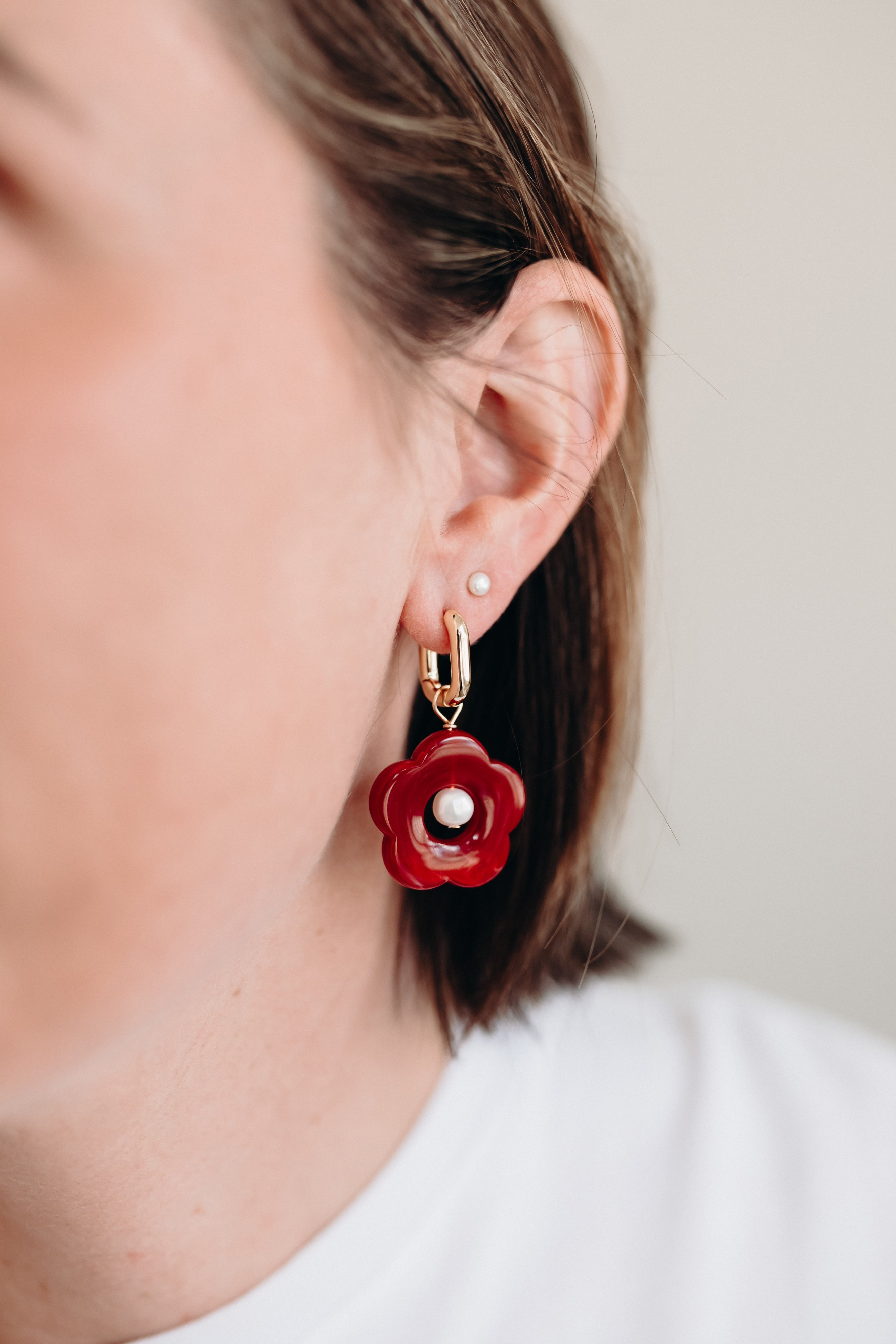 DAISY EARRINGS | RED